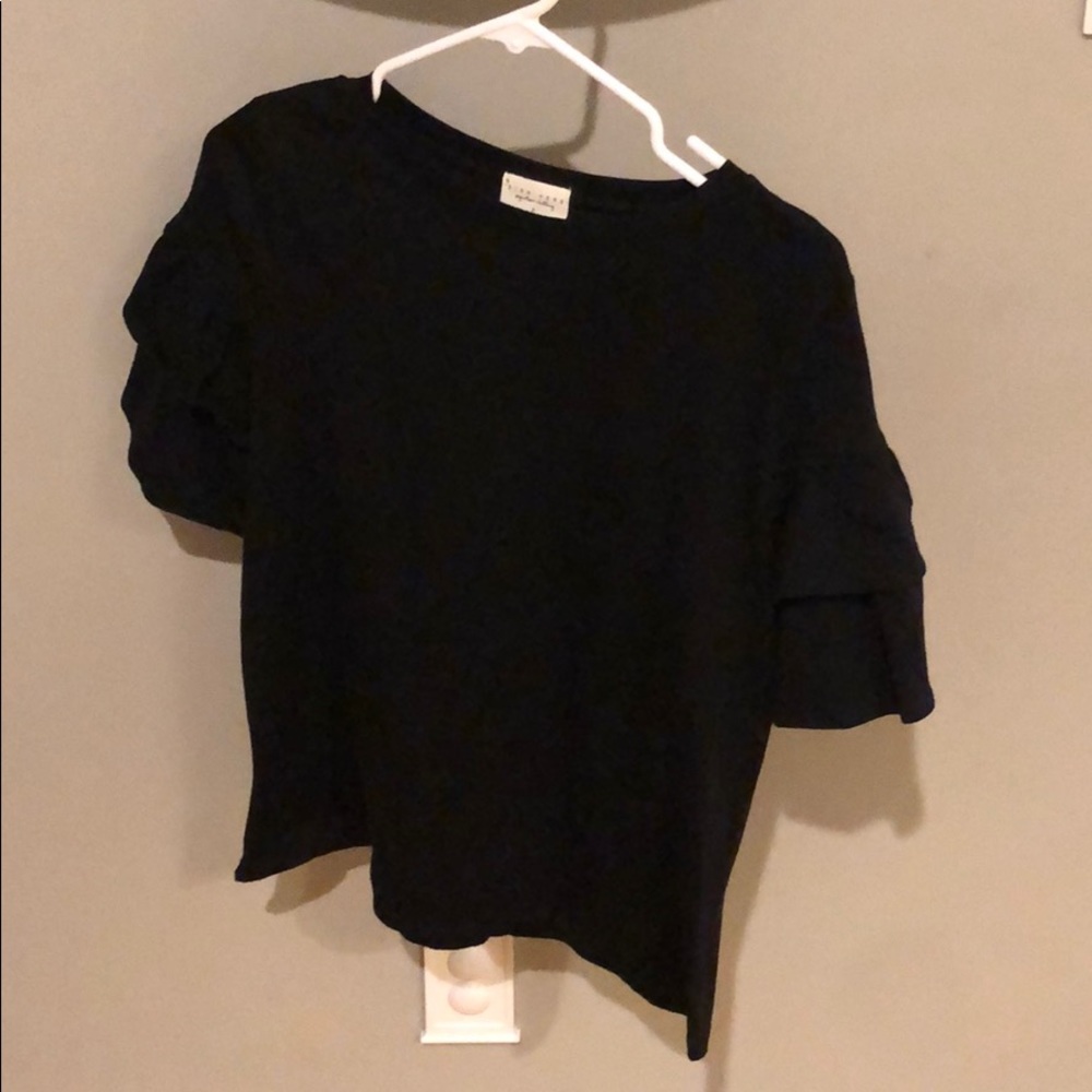 Black Ruffle Top